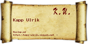 Kapp Ulrik névjegykártya