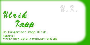 ulrik kapp business card